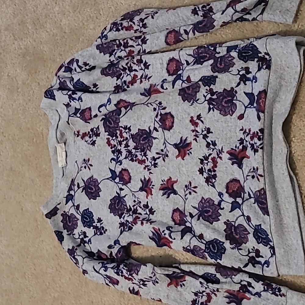 Purple floral sweater